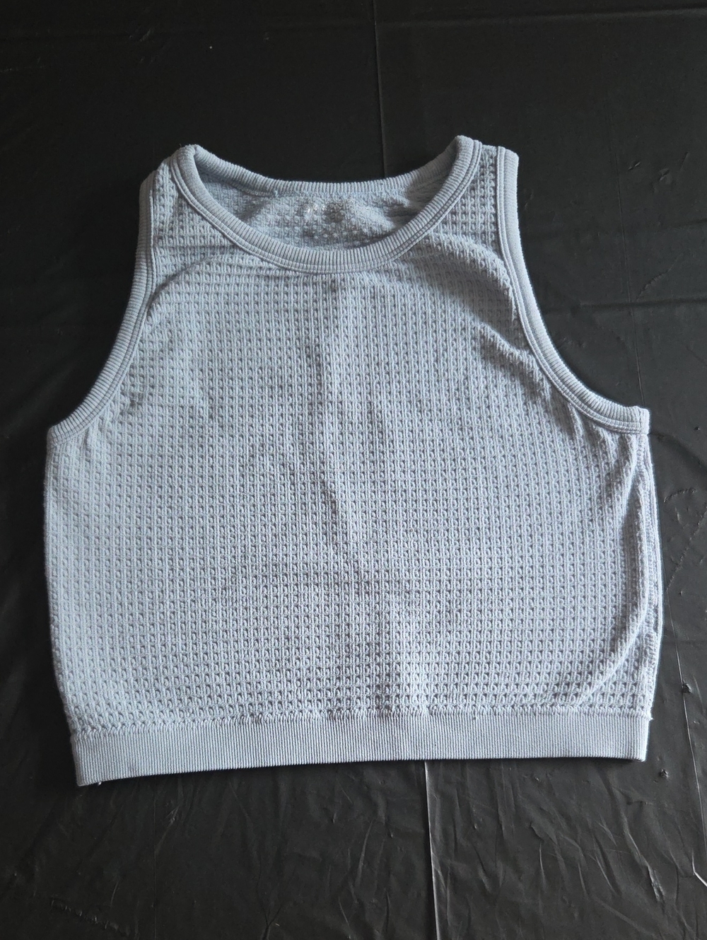 Light Blue Knit Cropped Tank Top